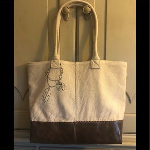 HOBO Canvas with leather tote